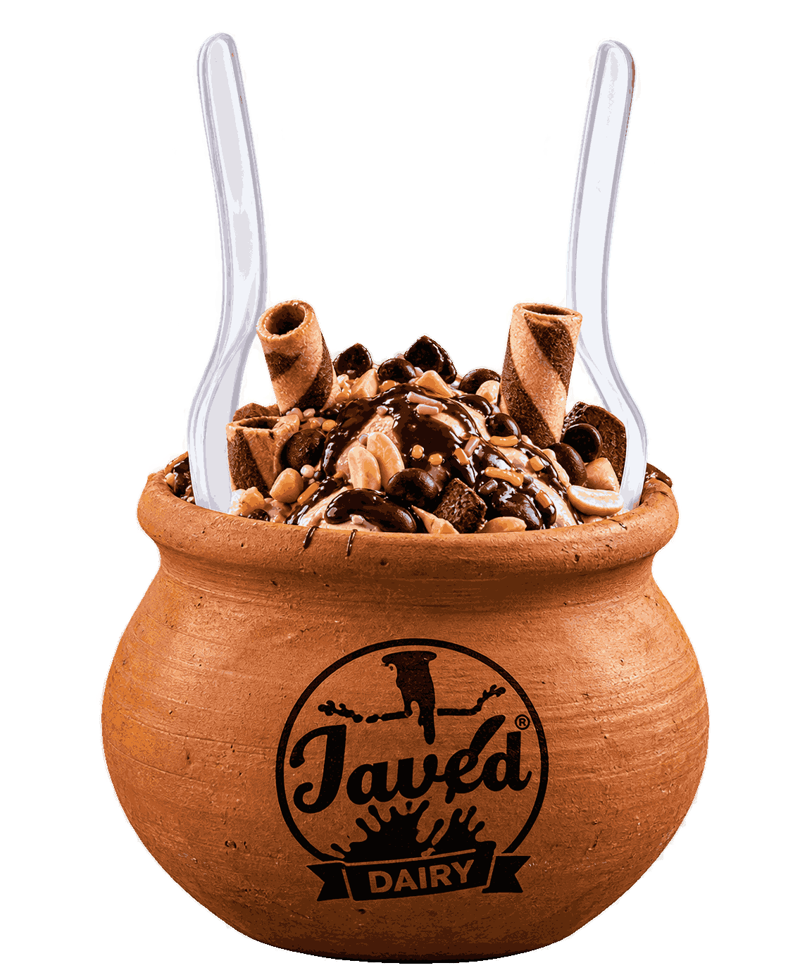 Matka Falooda served in a traditional clay pot with ice cream and toppings